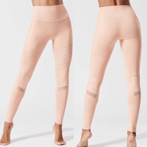 Alo Yoga High Waist Moto Legging - Nectar Sz L EUC